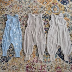 Halo SleepSacks, Toddler, 2T, Fleece and Cotton, Gray and Blue, Wearable Blanket